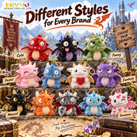 Porte-clés en peluche Dragon à marque privée, prêt à la vente pour les boutiques lifestyle, les concept stores, les coffrets cadeaux et les marques en ligne
