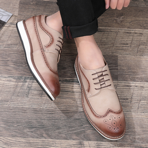 Chaussures habillées pour hommes Chaussures d'affaires formelles en cuir Oxford <span class=keywords><strong>Derby</strong></span> Brogue Chaussures habillées rétro à bout d'aile pour hommes - Product Image 5