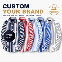 Nouvelle chemise décontractée à manches longues pour homme, style professionnel, infroissable, coupe ajustée, à rayures
