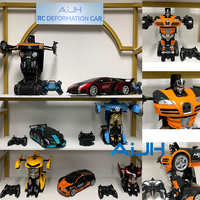 AiJH 1:14 Maßstab Ferngesteuertes Drift-Auto 360° Rotierender Transformations-Roboterwagen Mit LED-Licht RC Auto-Roboter-Spielzeug
