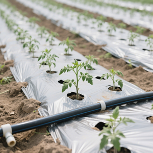 <span class=keywords><strong>Film</strong></span> de paillage HDPE bicolore argent/noir de haute qualité, protection UV, moulage par soufflage, découpe pour maïs, fruits et légumes - Product Image 3