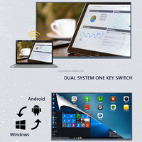 Tableau blanc électronique LCD 4K haute définition Android 14 de 65/75/85 pouces avec support, stylet interactif et fonction tactile pour doigts, compatible OEM