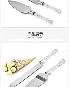 2-Piece Stainless Steel Pizza & Wedding Cake Knife Set Crystal Handle Serrated <b>Bread</b> Toast <b>Cutter</b> Baking Shovel Suit Cake Tools - Product Image 6