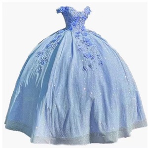 Tulle Evening Gown Long Skirt Off Shoulder Stage <b>Performance</b> Dress Women Formal <b>Wear</b> Green Color - Product Image 3