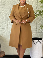 Ensemble deux pièces de haute qualité, élégant et tendance, veste de costume pour femme, coupe ajustée, couleur unie, camisole, jupe