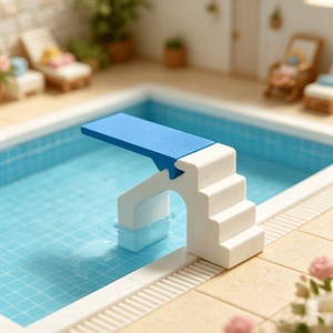 Trampoline miniature pour <span class=keywords><strong>piscine</strong></span> + échelle en matériau Plalite, facile à assembler, trampoline bleu pour <span class=keywords><strong>maison</strong></span> <span class=keywords><strong>de</strong></span> poupée - Product Image 5