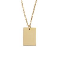 Pendentif carré rectangulaire en acier inoxydable plaqué or 18 carats personnalisable breloque étiquette gravable pour collier de bijoux