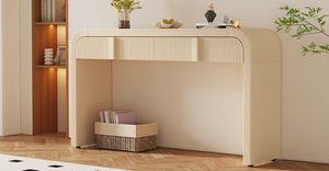 Modern Luxury <b>Rustic</b> Solid <b>Wood</b> Console <b>Table</b> Cross-Leg Design Sturdy Construction Ample Surface Space for Living Room Hotel Use - Product Image 4