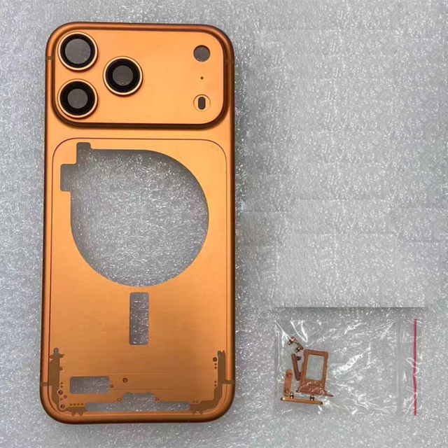 For 17 Pro Max Metal Middle Frame Bezel Plate with Camera Lens Cover Back Cover Housing