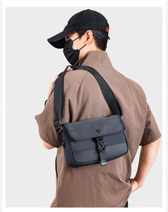 Nouveau design, style urbain, sac messager classique pour homme, grande capacité, pour le travail ou les voyages, sac bandoulière à rabat. - Product Image 6