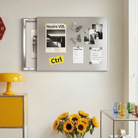Nouvelle couverture décorative magnétique pour boîtier de compteur en alliage d'aluminium brossé argenté, simple et créative, pour réfrigérateur