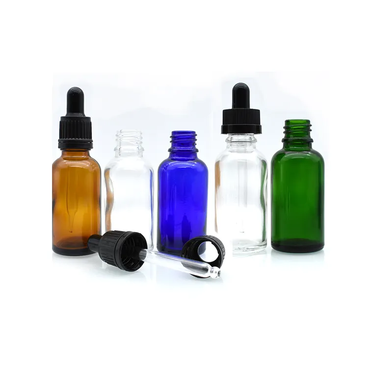 Kostenlose Proben 5ml 20ml 10ml 15ml 30ml 50ml 100ml bernstein grün blau Klarglas-Tropf flasche mit Pipette für Parfüm kosmetik