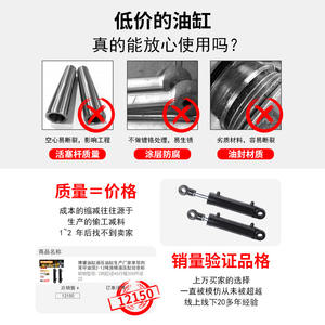 Vérin hydraulique industriel noir à double oreille de 20 tonnes, résistant aux hautes pressions, pour engins de génie civil, directement de l'usine - Product Image 5