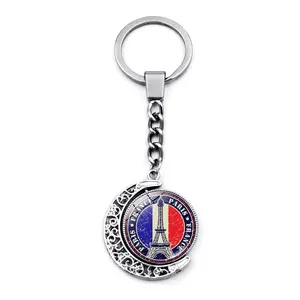 Vente en gros Royaume-Uni Allemagne France Suisse Souvenir Porte-clés Souvenir Métal Singapour Allemagne Drapeau Porte-clés
