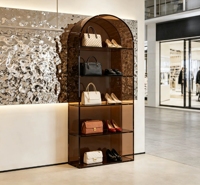 Vitrine ouverte anti-oxydation et anti-poussière en acrylique pour chaussures et sacs, présentoir haute capacité pour magasins de luxe