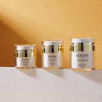 Pot hydratant de luxe à double paroi 1oz 15g 30g 50g pot hydratant à pompe sans air 15ml 30ml 50ml pot de crème cosmétique sans air en acrylique avec couvercle en or