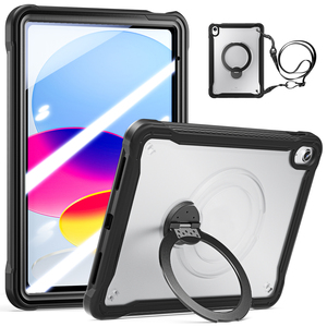 Étui de <span class=keywords><strong>protection</strong></span> intégrale rotatif pour <span class=keywords><strong>tablette</strong></span> iPad 10e et 11e génération A16 avec <span class=keywords><strong>protection</strong></span> d'écran en verre 9H intégrée et sangle d'épaule - Product Image 2