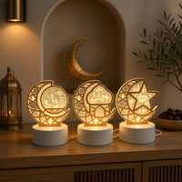 Lampe LED en forme de croissant de lune islamique, lumière de nuit du Ramadan pour la décoration de la maison musulmane, ornement de table pour le festival de l'Aïd