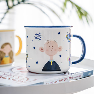 Mug en céramique mignon de dessin animé avec poignée, tasse individuelle pour filles et cadeaux, été 2021 - Product Image 3