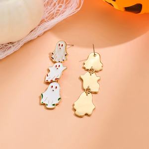 Pendientes de Fantasma Retro de la Colección Little Ghost, Lindos Pendientes de Fantasma para Halloween, Venta al por Mayor de Fábrica para Europa y Estados Unidos, Aleación Principal - Product Image 2
