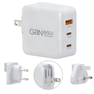 GaN 65w电源适配器欧盟美国插头<span class=keywords><strong>3</strong></span>端口QC <span class=keywords><strong>3</strong></span>.0 Type-C Pd手机旅行充电器65w Gan充电器 - Product Image 5