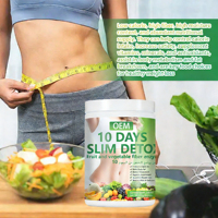 Op maat gemaakte 10-daagse afslank detox shake fruit-kruidensupplement, laag in calorieën, hoog in vezels, eetlustremmer, OEM private label capsules