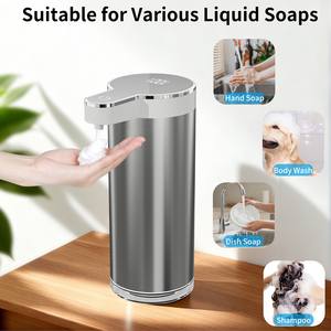 350Ml Ipx5 Touchless Treo Tường Thép Không Gỉ Xà Phòng Dispenser Tự Động USB Sạc Chất Lỏng Xà Phòng Dispenser Cho Nhà Bếp - Product Image 5
