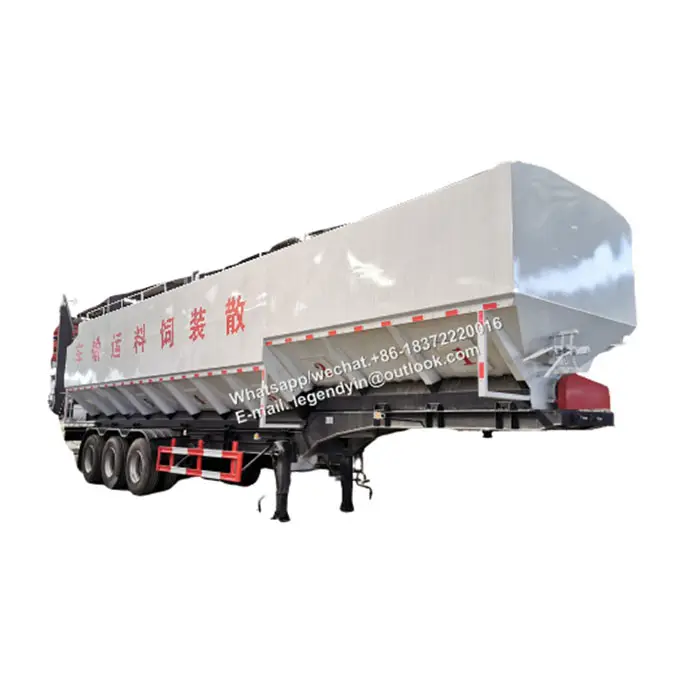 New 30ton 40 ton aluminum tank cattle feed trailer low price for sale