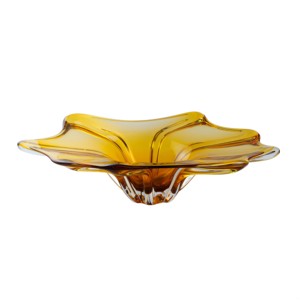 Bol en verre ambré de Murano, design sculpté en forme de fleur. Idéal pour <span class=keywords><strong>la</strong></span> décoration intérieure, l'affichage artistique, l'ajout de chaleur naturelle. - Product Image 1