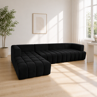 Ensemble de canapés modulaires de style simple et moderne, design en forme de L, rembourrés en éponge, doux et confortables pour la maison et l'hôtel
