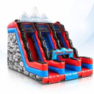 Toboggan gonflable commercial à double voie, modèle <span class=keywords><strong>Mont</strong></span> <span class=keywords><strong>Blanc</strong></span>, pour enfants et adultes, idéal pour la location dans les parcs d'attractions extérieurs - Product Image 1