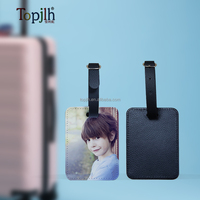 Topjlh Etiquette à bagage en cuir PU avec logo personnalisé