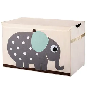 High Quality Applique Collapsible Toy Storage Bin Trunk for Kids