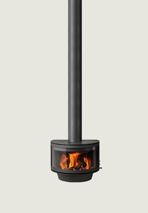 Cheminée suspendue moderne en acier pour décoration intérieure de villa, sans fumée, écologique, rotative, à l'éthanol/au bois - Product Image 4