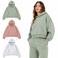 350GSM Baumwolle-Polyester Hoodie Unisex Individueller Logodruck Überschnittene Schulter Einfarbiger Pullover Langarm Mode Casual