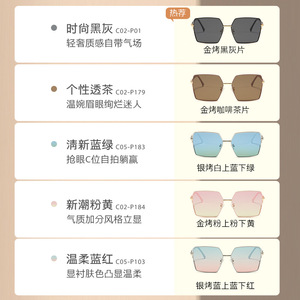 Danda Oversized <b>Square</b> Sunglasses <b>Gold</b> <b>Frame</b> TAC Lens UV400 Protection Women Fashion Eyewear - Product Image 3