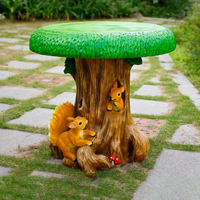 Grand jardin extérieur décoration résine fibre de verre glace champignon table et chaise sculpture statues accessoire décor à vendre