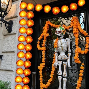 Guirnalda de Caléndulas de Halloween con Luces de Hadas, Funciona con Pilas, 20 Luces LED de Flores Artificiales de Caléndula para el Día de Muertos - Product Image 2