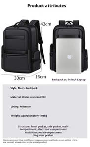 Mochila Antirrobo para Portátil de Gran Capacidad, para Negocios y Ocio, con Cierre de Cremallera, Oxford Impermeable, Bolsa de Viaje, Logotipo Personalizado, Venta al Por Mayor - Product Image 4