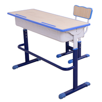 Ensemble de mobilier scolaire ergonomique en bois pour salle de classe : table et chaise double pour enfants