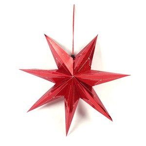 Ornamento colgante de Navidad, decoración de papel láser, <span class=keywords><strong>estrella</strong></span> dorada, patrón de cinco estrellas, Festival, centro comercial - Product Image 6