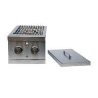 Barbecue au gaz LP résistant aux intempéries avec brûleur double latéral à bas prix