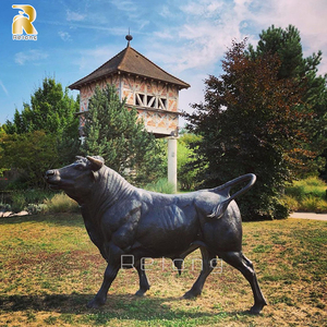 Sculpture de taureau en cuivre grandeur nature décorative extérieure Statue de taureau en bronze à vendre - Product Image 3