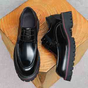 Chaussures pour hommes vintage de haute qualité, bout pointu, lacets, antidérapantes, adaptées aux occasions formelles, tenue décontractée - Product Image 2