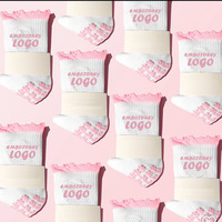 Chaussettes de sport antidérapantes en coton brodé personnalisées pour femme, avec logo, pour yoga et pilates, de haute qualité, mignonnes et confortables