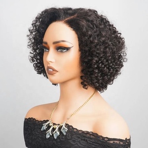 <span class=keywords><strong>A</strong></span> buon mercato riccia Bob 4x4 5x5 4 4x6 parrucche senza colla capelli umani all'ingrosso corta Bob parrucca 100% capelli crudi vietnamiti - Product Image 3