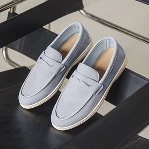 Mocassini Casual da Uomo Traspiranti in Pelle Scamosciata Scarpe Slip-On da Uomo Tinta Unita Eleganti da Ufficio e Lavoro Scarpe da Uomo Comode - Product Image 2