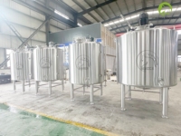 Cuve de stockage de gelée en acier inoxydable de 1000 L avec isolation par chemise chauffante et refroidissante et agitateur à cadre