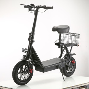 Scooter Eléctrico Tipo Bicicleta con Canasta y Asiento, Aleación de Aluminio, Motor de 500W, Batería de Litio 18650, Venta Directa de Fábrica - Product Image 1