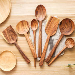 Ustensiles de Cuisine en <span class=keywords><strong>Bois</strong></span> <span class=keywords><strong>pour</strong></span> la Cuisson, Ensemble d'Ustensiles en <span class=keywords><strong>Bois</strong></span> de Teck Naturel, Cuillères en <span class=keywords><strong>Bois</strong></span> <span class=keywords><strong>pour</strong></span> la Cuisson, Ensemble d'Ustensiles de Cuisine Antiadhésifs, Spatules - Product Image 2